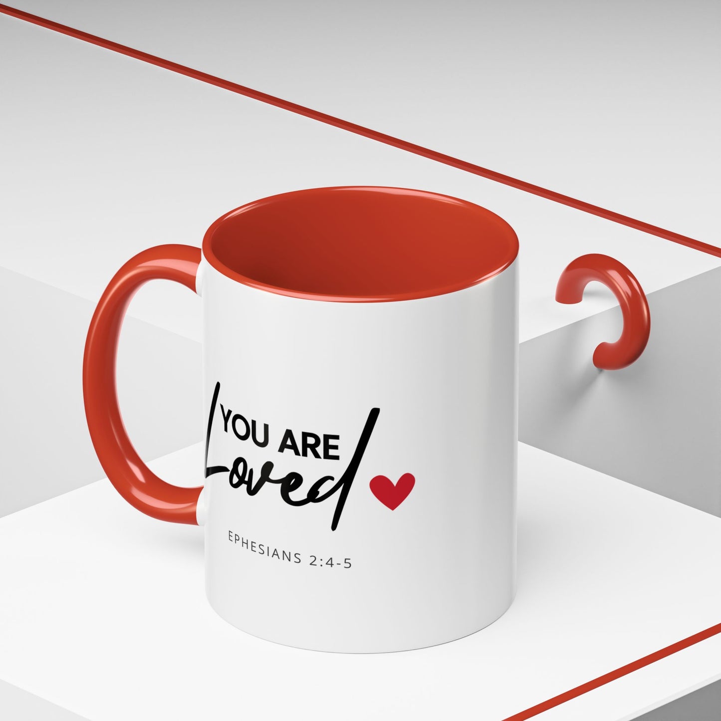 Christian Accent Coffee Mug (11, 15oz) 'You are loved' (Ephesians 2:4-5)