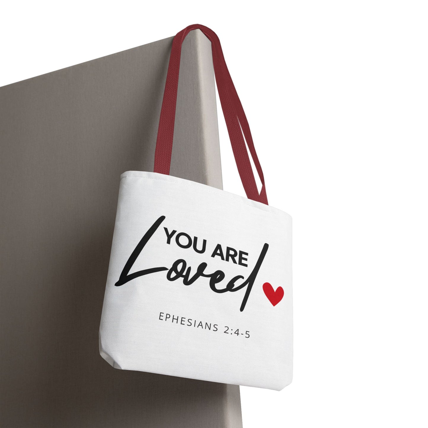 Christian Inspirational 'You are loved' (Ephesians 2:4-5) Tote Bag