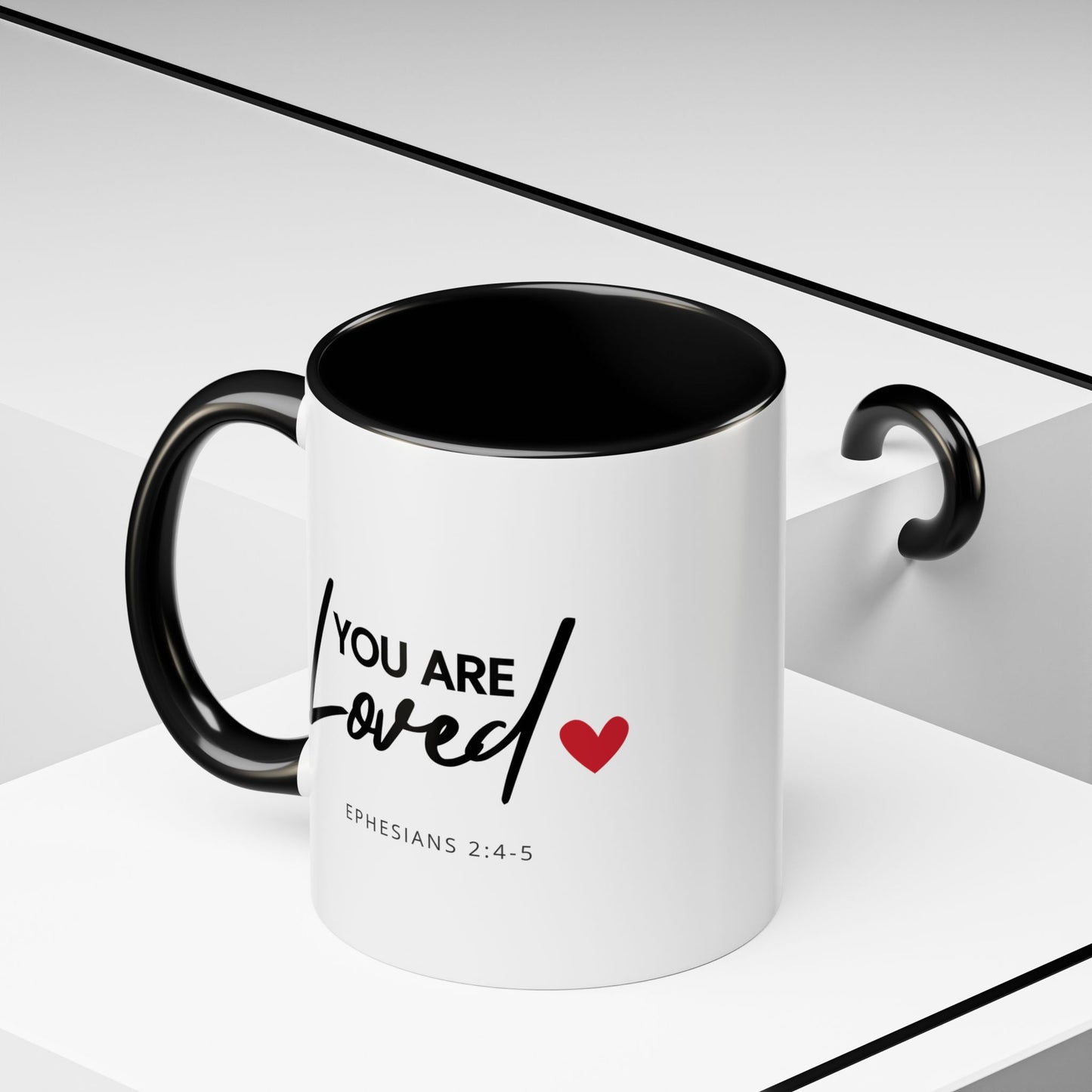 Christian Accent Coffee Mug (11, 15oz) 'You are loved' (Ephesians 2:4-5)