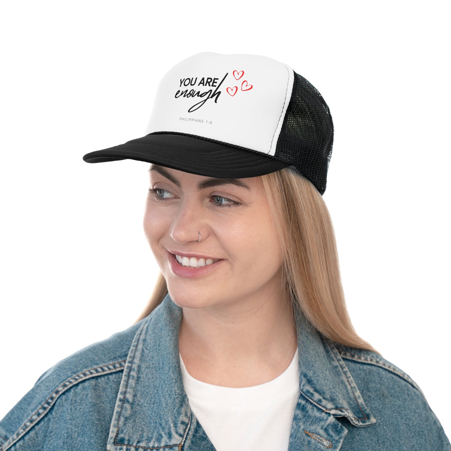 Christian Hats You are Enough Jesus Hat Rope Hat Christian Merch Jesus Apparel Christian Streetwear Trucker Hat Christian Spiritual Gifts