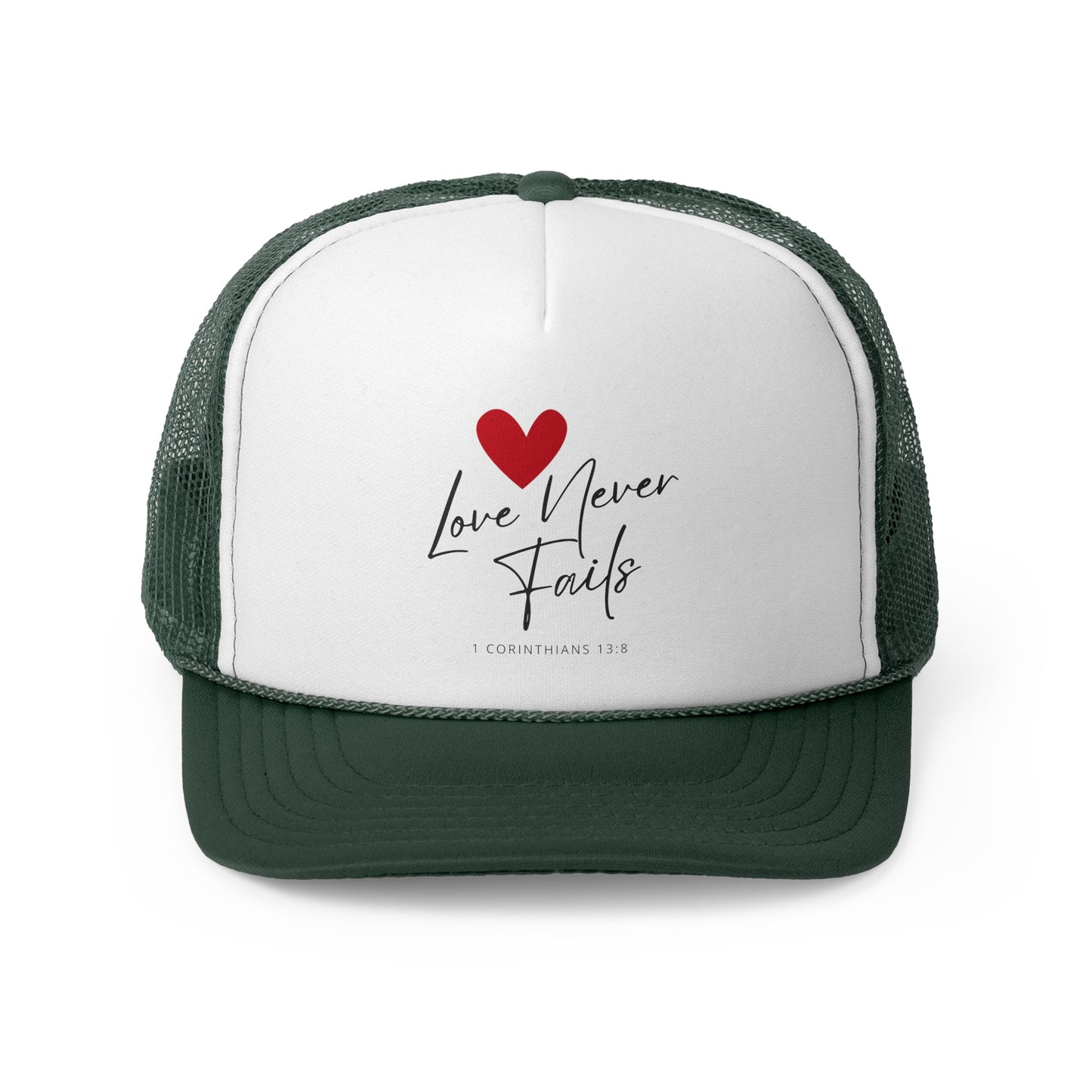 Christian Hats Love Never Fails Jesus Hat Rope Hat Christian Merch Jesus Apparel Christian Streetwear Trucker Hat Christian Spiritual Gifts