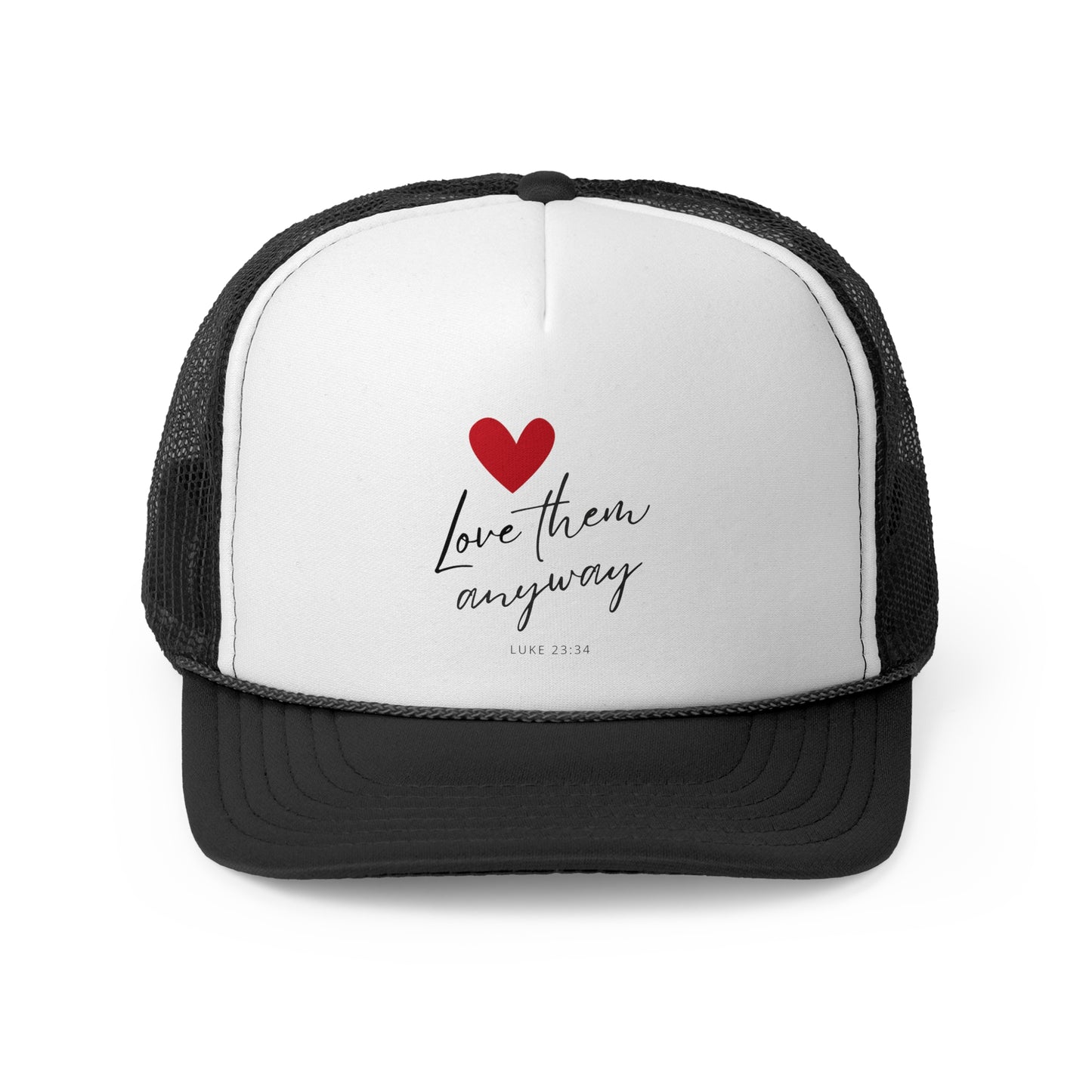 Christian Hats Love Them Anyway Jesus Hat Rope Hat Christian Merch Jesus Apparel Christian Streetwear Trucker Hat Christian Spiritual Gifts