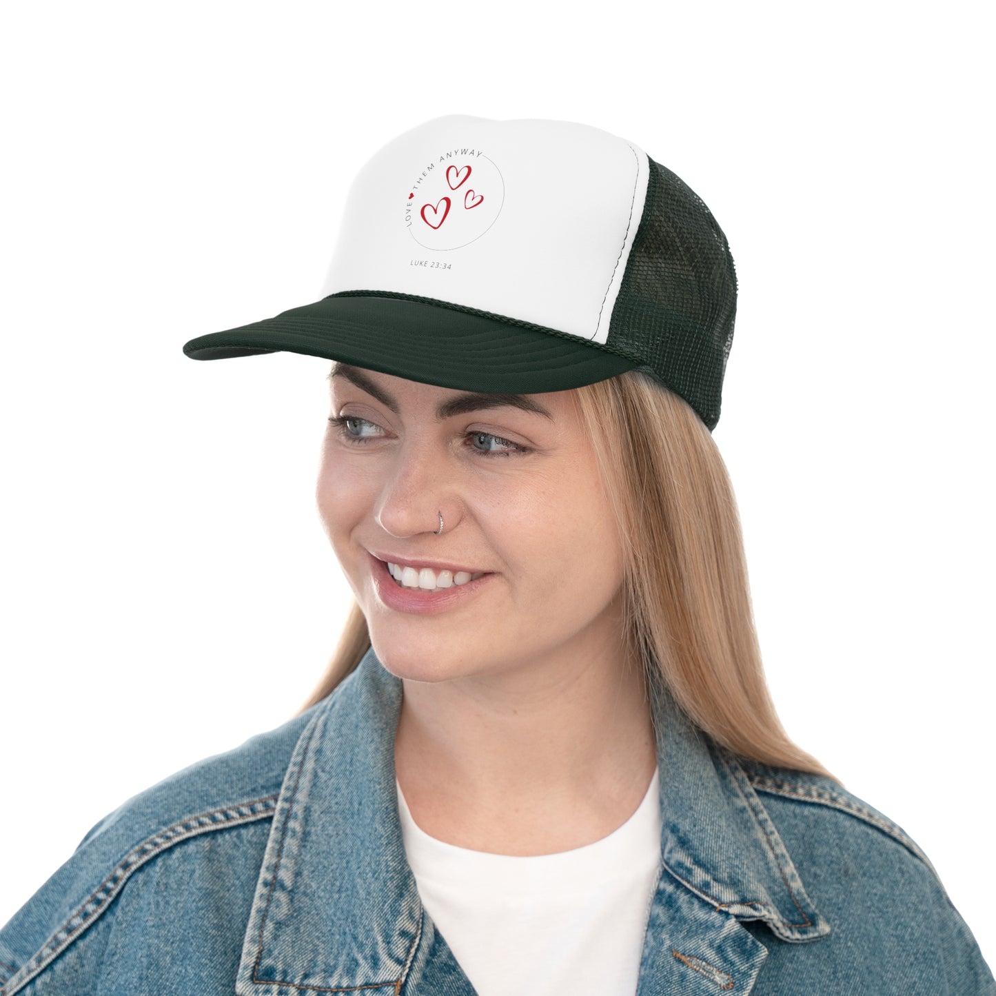 Christian Hats Love them Anyway Jesus Hat Rope Hat Christian Merch Jesus Apparel Christian Streetwear Trucker Hat Christian Spiritual Gifts