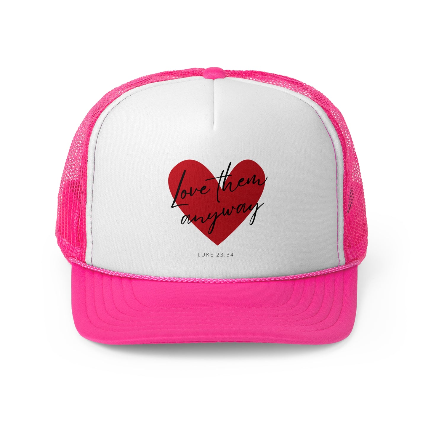 Christian Hats Love Them Anyway Jesus Hat Rope Hat Christian Merch Jesus Apparel Christian Streetwear Trucker Hat Christian Spiritual Gifts