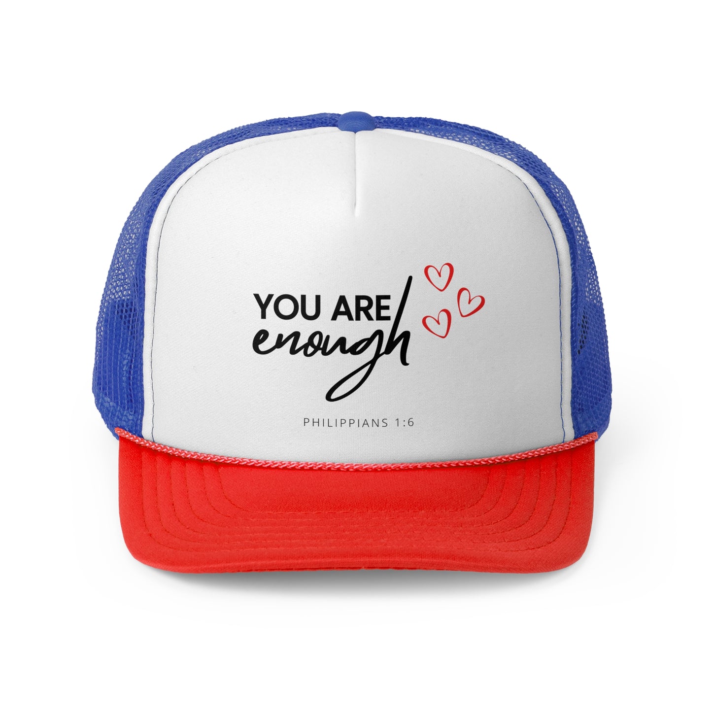 Christian Hats You are Enough Jesus Hat Rope Hat Christian Merch Jesus Apparel Christian Streetwear Trucker Hat Christian Spiritual Gifts